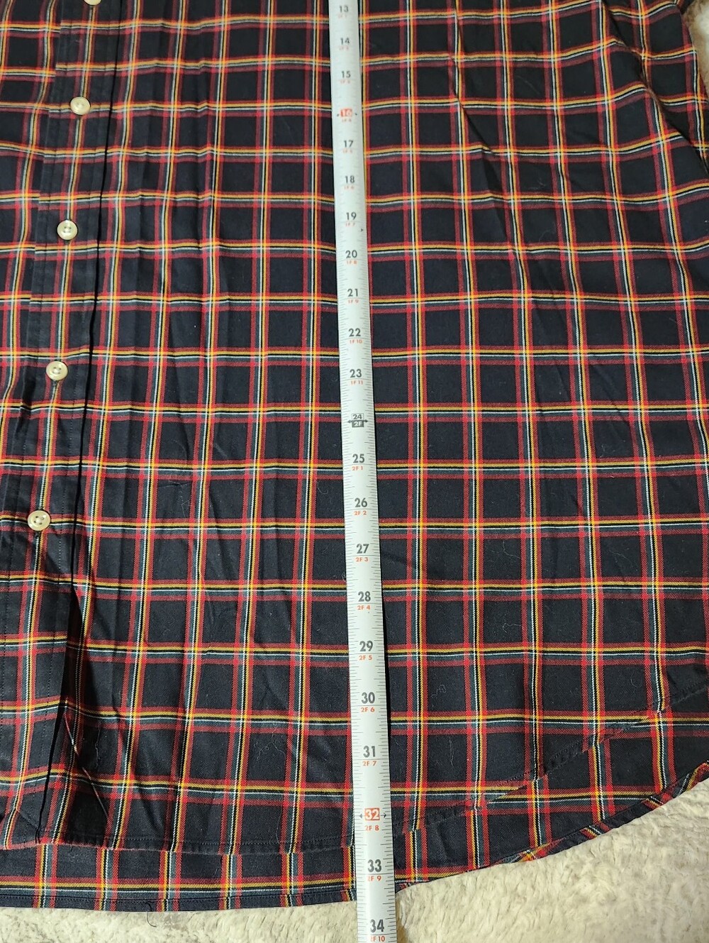VTG 90s Polo Ralph Lauren Blake Plaid Shirt 3X Two Ply Cotton Tartan Black Red - Picture 6 of 8